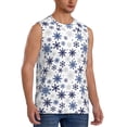 thumbnail image 2 of Fotbe blue Snowflake Prints Men's Camiseta sin Mangas Estampada para Hombres, Playera Casual para Gimnasio, Entrenamiento, Playa-Large, 2 of 7