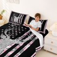 thumbnail image 4 of Manfei Hunting Deer Silhouette Queen Sheets, Camo American Flag Queen Sheet Sets, Light Pink, Pink Reversible 4 Pieces (1 Flat Sheet, 1 Fitted Sheet and 2 Pillowcases), 4 of 6