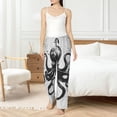 thumbnail image 4 of Salouo Abstract Ink Octopus Print Women's Pajama Pants Casual Loose Sweatpants PJs Flowy Pants Drawstring Palazzo for Women Wide Leg Pants Lounge Pajama -Small, 4 of 8