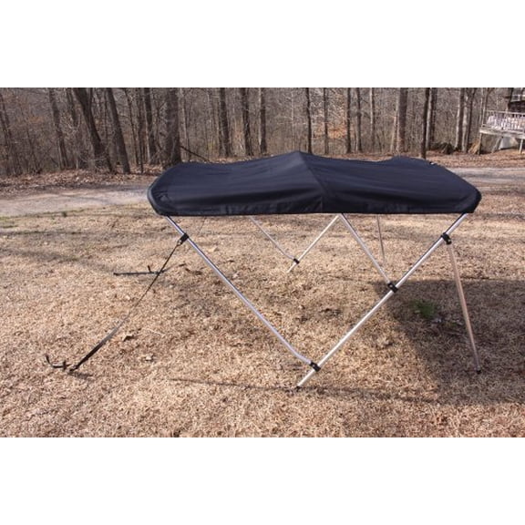 BLACK VORTEX BRAND 3 BOW BIMINI TOP 6' LONG, 67-72" WIDE, 46" HIGH, COMPLETE KIT, FRAME, CANOPY, AND HARDWARE (FAST SHIPPING - 1 TO 4 BUSINESS DAY DELIVERY)