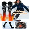 thumbnail image 4 of Heated Socks & Hand Warmer 2-in-1 for Men Women, 9000mAh Rechargeable Heated Socks Up to 14 Hours with 4 Adjustable Heating Levels for Outdoor. Christmas gift, 4 of 9