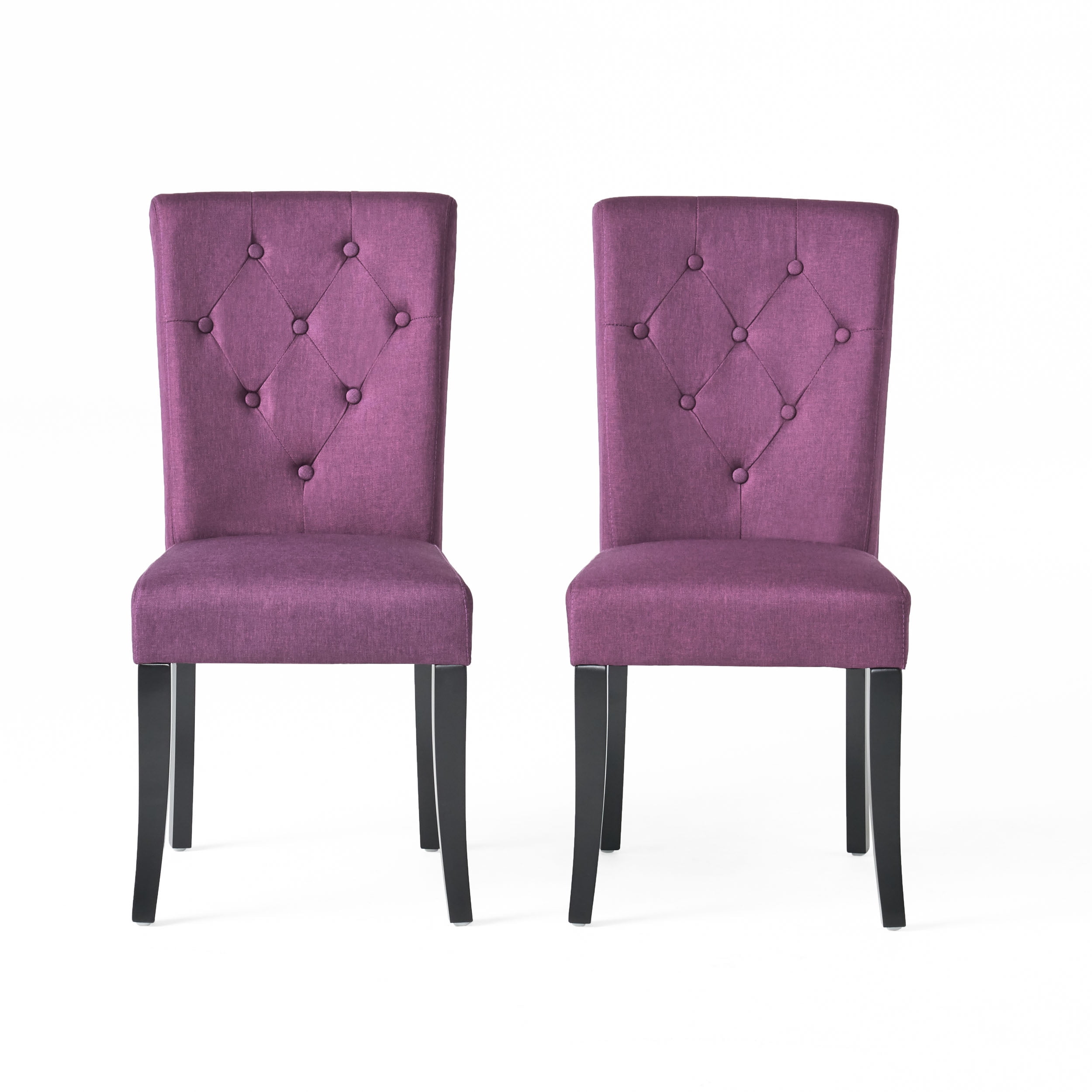Noble House Layla Deep Purple Fabric Dining Chairs Set of 2