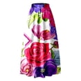 thumbnail image 4 of Summer Maxi Skirts for Women 2026 Elegant Floral Maxi Skirt with Pockets Swing Pleated Party Skirts for Women, 4 of 5