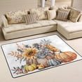 thumbnail image 2 of SKYSONIC 72x48in Autumn Pumpkin Retro Fall Area Rug, Vintage Sunflower Bouquet Non-Slip Floor Carpet for Indoor Living Dining Room and Bedroom Area, 2 of 5