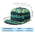 thumbnail image 4 of Boho Tropical Palm Trees Flat Visor Hat - Full Panel Snapback Cap - Adjustable Urban Style Cap - Summer Beach Sun Protection Unisex Design, 4 of 5