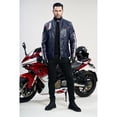 thumbnail image 5 of Men's Racing Apparel Contrast Color Coat Stand Collar PU Leather Jacket, 5 of 7