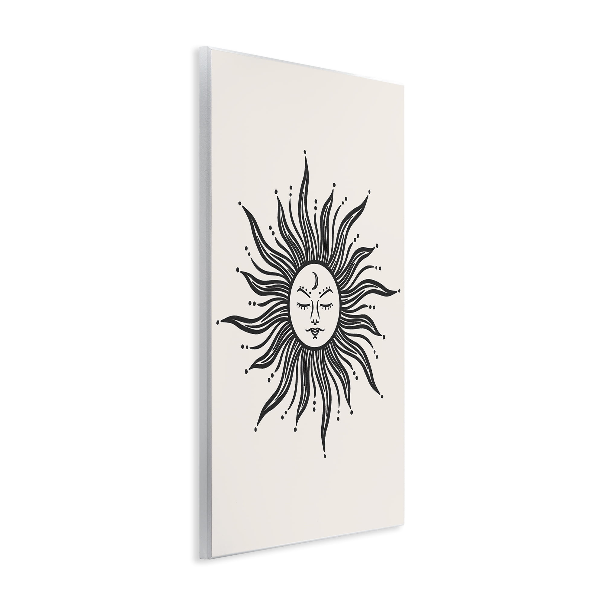Stupell Industries Cream & Black Sun Astrology & Stars Painting Unframed Art Print Wall Art, 10 x 15
