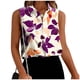 thumbnail image 1 of TaTaai Button Front Blouse Lightweight Drape Women's Casual Fashion Lapel Printed Sleeveless Short Sleeve Loose Summer Office Daily Top Gift, 1 of 6