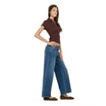 thumbnail image 4 of Forever 21 Women’s Collared Button Down Top with Ruffle Hem, Cinched Fit, Brown, L, 4 of 6