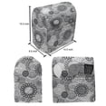 thumbnail image 4 of Black and Grey Stand Mixer Cover, Doodle Style Blooming Flowers Greyscale Garden Art with Circles, Kitchen Appliance Organizer Bag Cover with Pockets, 5 Quarts, Black Pale Grey White, by Ambesonne, 4 of 4