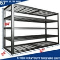 thumbnail image 2 of PMKES 67" W Garage Shelving 5 Tier Heavy Duty Storage Shelves 3000LBS Adjustable Metal Shelving Unit for Storage Rack 67" W x 24" D x 87" H, 2 of 6