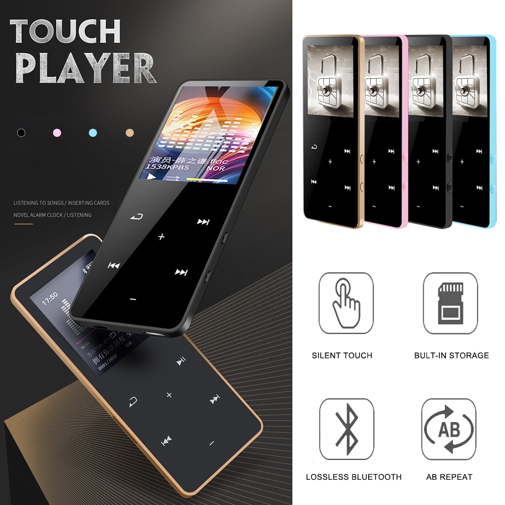 Miuline Bluetooth Mp4 Player, 16 Gb Mp4 With Fm Media 2.4 Inch Touch