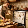 thumbnail image 4 of Oven Skirt Curtain with Pockets, Handmade Modern Farmhouse Kitchen Decor, Ribbon Ties Tabs Ruffled Trim for Dishwasher, Washing Machine, Range Clutter Cover, 4 of 8