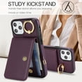 thumbnail image 2 of Allytechgroup iPhone 11 Pro Max Wallet Case, Ring Holder Stand Cards Slots Shockproof Retro Flip Back Cover Phone Case for Apple iPhone 11 Pro Max, Purple, 2 of 6
