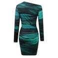 thumbnail image 4 of DHFJKG One Shoulder Bodycon Women Long Sleeve Mini Dress Asymmetric Slim Fit Tie Dye Casual Dresses Club Party Wear Stylish Dresses, 4 of 7