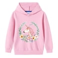 thumbnail image 4 of WIBACKER Cartoon Unicorn Hoodie for 2-10T Kids Child Girl Long Sleeve Hooded Pullover Sweatshirt Tops, 4 of 9
