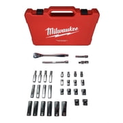 MILWAUKEE 32-Piece Metric 3/8 in. Drive Ratchet & Socket Set – Slim Profile, 90-Tooth, Deep & Standard Sockets (48-22-9508)