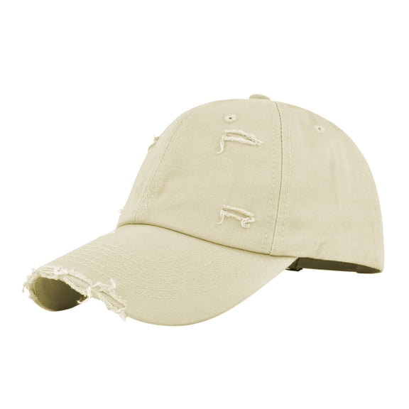 Fgnfyis MenâS & WomenâS Denim Retro Washed Peaked Cap, Solid Color Baseball Hat - Hats for Men Beige