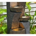 thumbnail image 4 of 5 Tiers Modern Cascading Large Outdoor Fountain with Lights Water Fountain for Garden, Patio, Backyard, Deck, Porch and Home Art Decor, 4 of 7