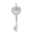 thumbnail image 3 of Sterling Silver Rhod-plated CZ Love Key Pendant Q-QC9478, 3 of 4