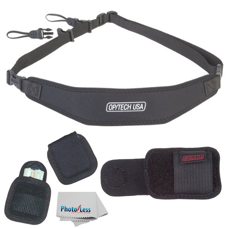 Op Tech Utility Strap-Sling + Battery Holster + Media Holster, Holds Card Case Set of 2 + Photo4Less Cleaning Cloth by OP/TECH
