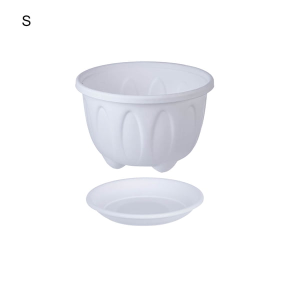 Trayknick Flower Pot Nice-looking Fashion Lightweight Plastic Flower Vegetable Planters Pot with Tray for Home