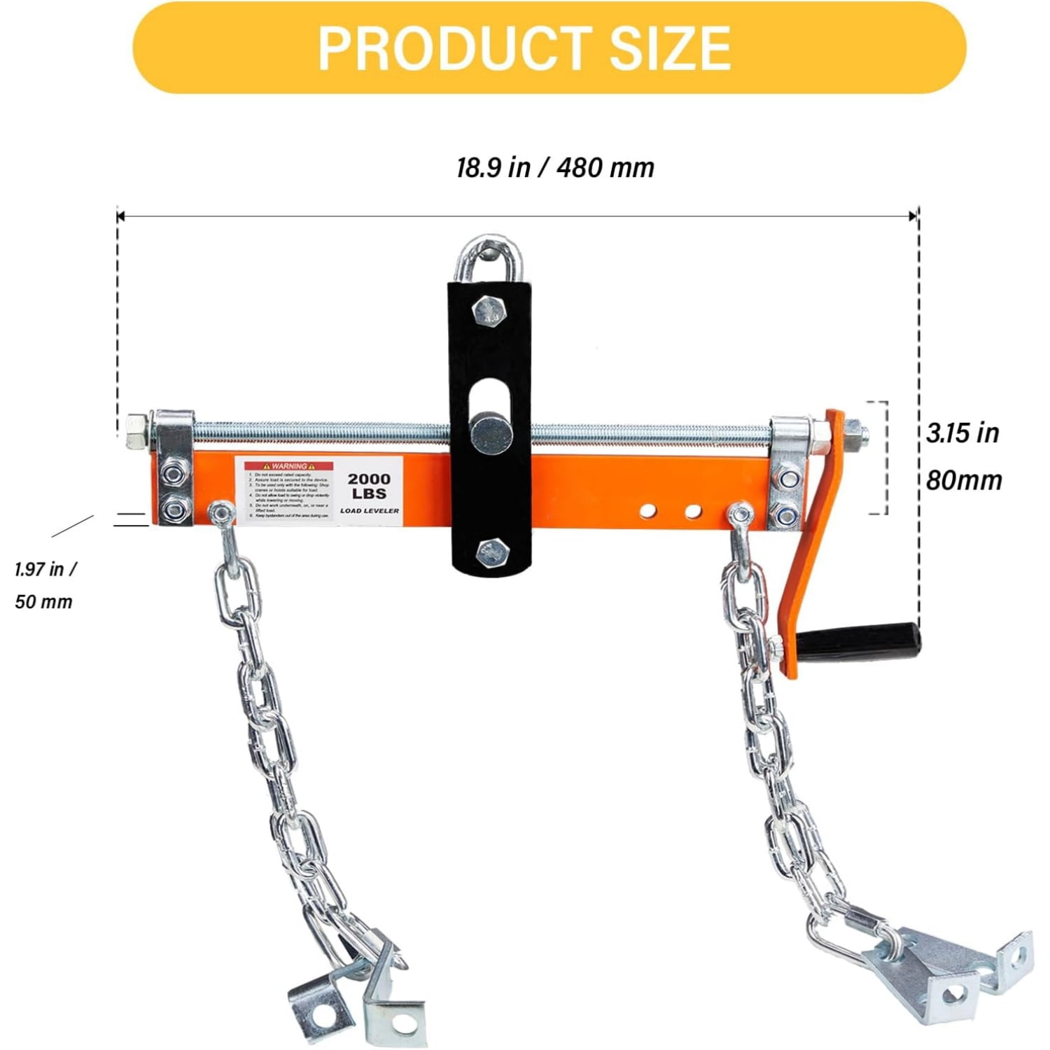 Ktaxon 1-Ton Steel Engine Hoist Leveler, 3-Position Chain, Adjustable Handle