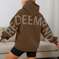 thumbnail image 2 of Womens Back Letter Print Hoodies Fashion Oversize Long Sleeve Loose Hooded Sweatshirt y2k Casual Sweatshirts With Pocket, 2 of 7