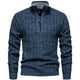 thumbnail image 2 of Blusa y camisa de cuello alto de manga larga para hombre, de color liso, con estampado de punto, con intensificación de polar y cremallera, blusa de cuello alto para hombre, blusa de poliéster, 2 of 3
