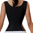 thumbnail image 2 of Double Steel-Boned Front-Zip Waist Trainer for Women - Tummy Control Corset Top with Latex Lining & Back Hook, 2 of 8