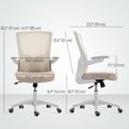 thumbnail image 3 of HOMCOM Ergonomic Office Chair, Desk Chair with Lumbar Support, Beige, 3 of 10