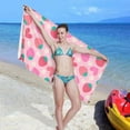 thumbnail image 7 of GZHJMY 71x31In Absorbent Quick Drying Beach Towel, Delicate and Easy to Wipe, for Beach Swimming Pools, Bathrooms, Travel and Sports with Mesh Storage Bag-Strawberry Flower, 7 of 7