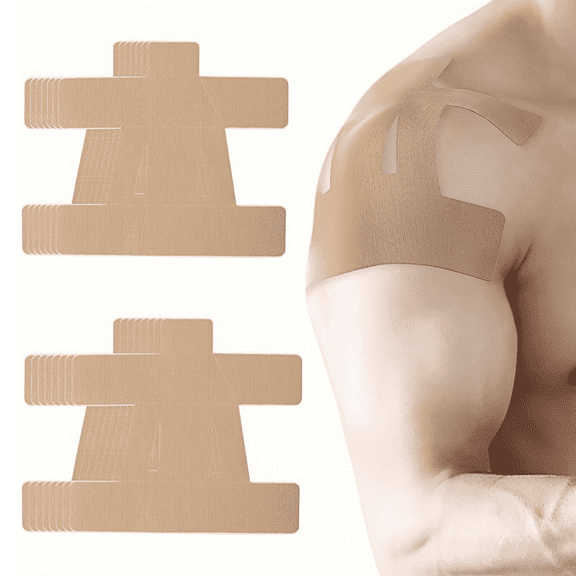 Precut Kinesiology Tape for Shoulder, 10 Pcs, Shoulder Support & Stability, Breathablef & Elastic