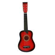 Daciye 25inch Small Wooden Guitars Instruments Children Montessori Ukulele (Red)