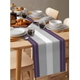 thumbnail image 6 of Boanket Purple Grey Stripe Table Runner - 72 Inch Long, Kitchen Dining Table Runner Dresser Scarves, Modern Art Horizontal Striped Farmhouse Decor for Coffee Tables Wedding Party Banquet, 6 of 8