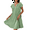 Light green, variant on Women'S Summer Short Sleeve Dress Button V Neck Loose Fit Casual Flowy Pleated Dresses Maxi Tunic Beach Dress Black XL