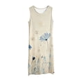 thumbnail image 2 of Uootdi Women's Nightgowns Round Neck Sleeveless Watercolor Floral Print Sleep Dresses Loungewear Casual Style Soft Lightweight Loose Relaxed Fit Nightgowns Gift, 2 of 6