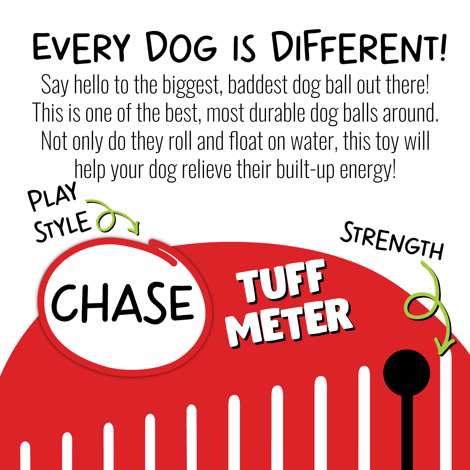 Jolly Pets Push-n-Play Ball Dog Toy, Red, 14 Inches