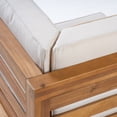 thumbnail image 4 of Frankie Outdoor 9 Piece Acacia Wood Sectional Sofa Set with Coffee Table and Cushions, Teak, Beige, 4 of 8