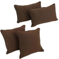 thumbnail image 1 of Double-corded Solid Twill Throw Pillows with Inserts (Set of 4), Chocolate, 1 of 2