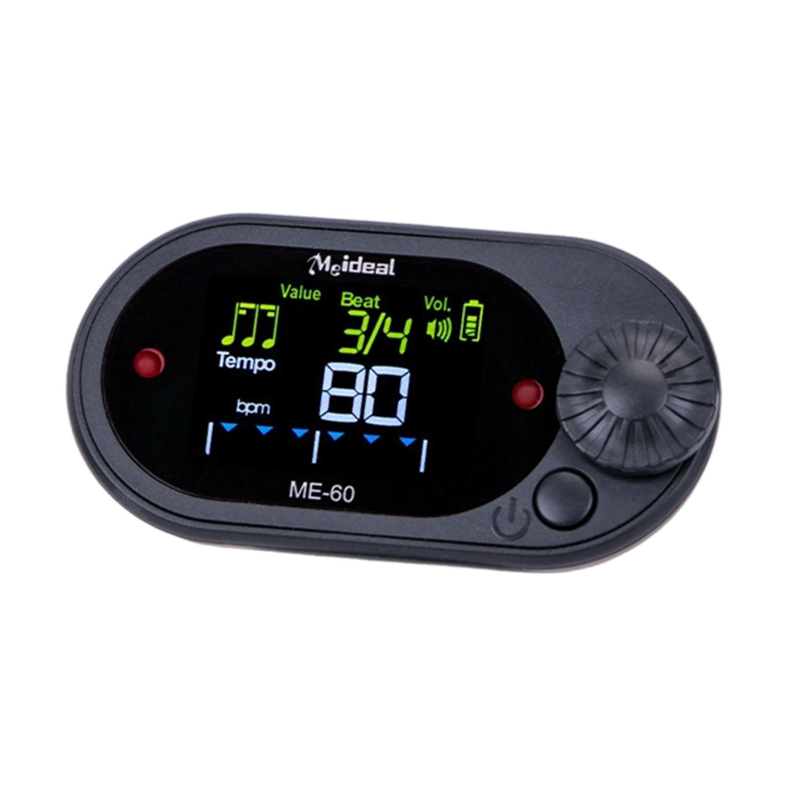 Metronome Tone Generator Tuner Adjustable Volume LCD Display for Piano Guitar Violin Musicians
