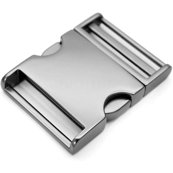 1 pc 1-1/4 inch Metal Curved Side Release Buckle Adjustable Lock for Belt Backpacks Pet Collar (Matte Black)