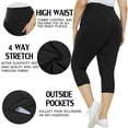 thumbnail image 4 of FORJOE 2PCS Yoga Capri Leggings for Women with Pockets Tummy Control High Waist Workout Yoga Pants, 4 of 7