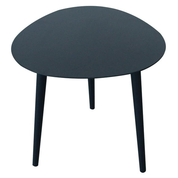 Istanbul aluminum patio side table with black finish