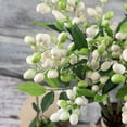 thumbnail image 4 of Luxcidy Artificial Berry Flowers with Stems, Fake Branches Plant Decorative, Fake Planter for Indoor Vase Home Office Kitchen Wedding Vase Table Centerpiece Arrangement Rustic Decor (White), 4 of 4