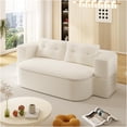 thumbnail image 5 of JERFIT 2-in-1 Convertible Sofa Bed with Reversible Blanket & Pillows, Plush Corduroy Foldable Sleeper Couch for Small Space, Living Room, Apartment, Beige, 5 of 10