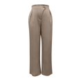 thumbnail image 6 of Women's Casual Pants High Waisted Side Pocket Straight Leg Work Pants Women'S Fashionable High Waist Zipper Casual Pants Suit Pants,Beige Women's Casual Pants M, 6 of 6