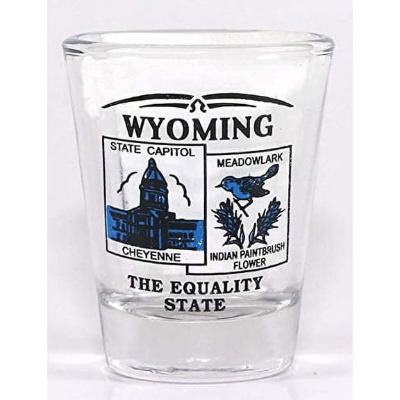 Wyoming State Scenery Blue New Shot Glass
