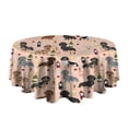 thumbnail image 5 of Black Cute Dachshund Dog and Wine Round Tablecloth 60"x60",Wrinkle Wipeable Table Cloth for Kitchen Dining Room Picnic Patio Party, 5 of 6