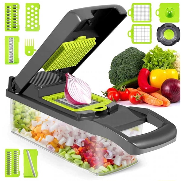 14-in-1 Multifunctional Vegetable Slicer Mandoline - Compatible with Kitchen Tools, Gray